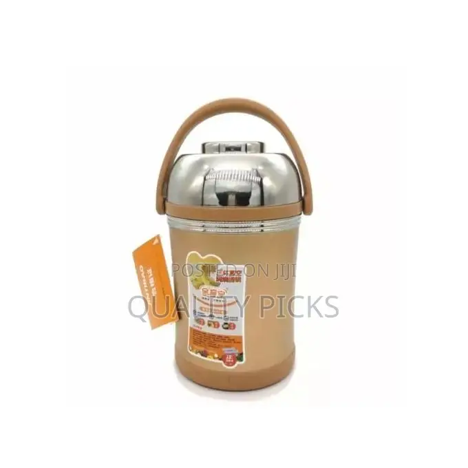 3 Litre Stainless Steel Food Flask Storage Lunch Box -Brown
