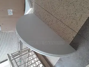 1.8mtrs Thick Plastic White Round Table With Folding Legs
