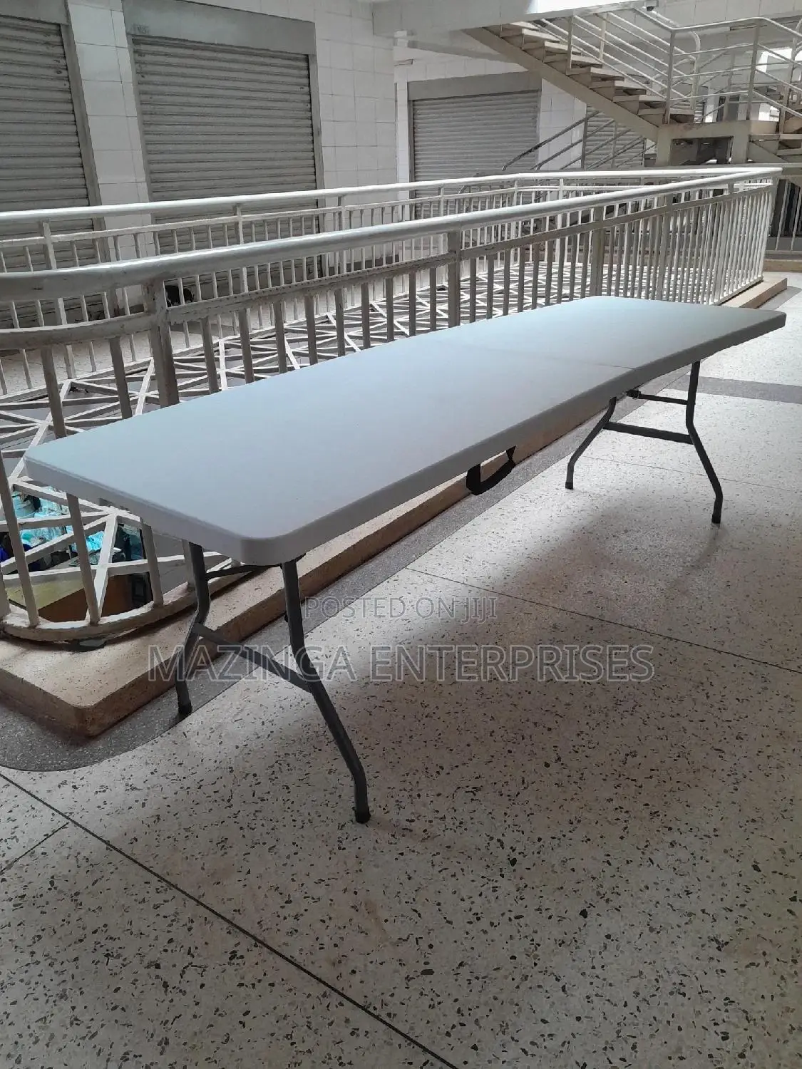 2.4mtrs Rectangular Plastic Table With Folding Legs