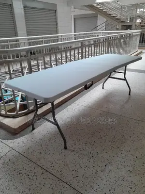 2.4mtrs Rectangular Plastic Table With Folding Legs