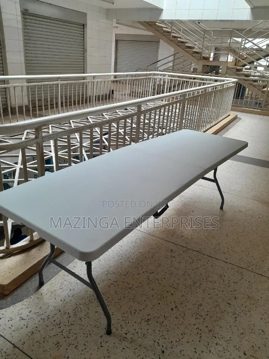 2.4mtrs Rectangular Plastic Table With Folding Legs