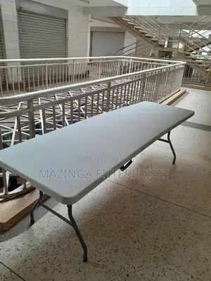 2.4mtrs Rectangular Plastic Table With Folding Legs