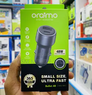 Oraimo Bullet 48watts Fast Charging Car Phone Charger
