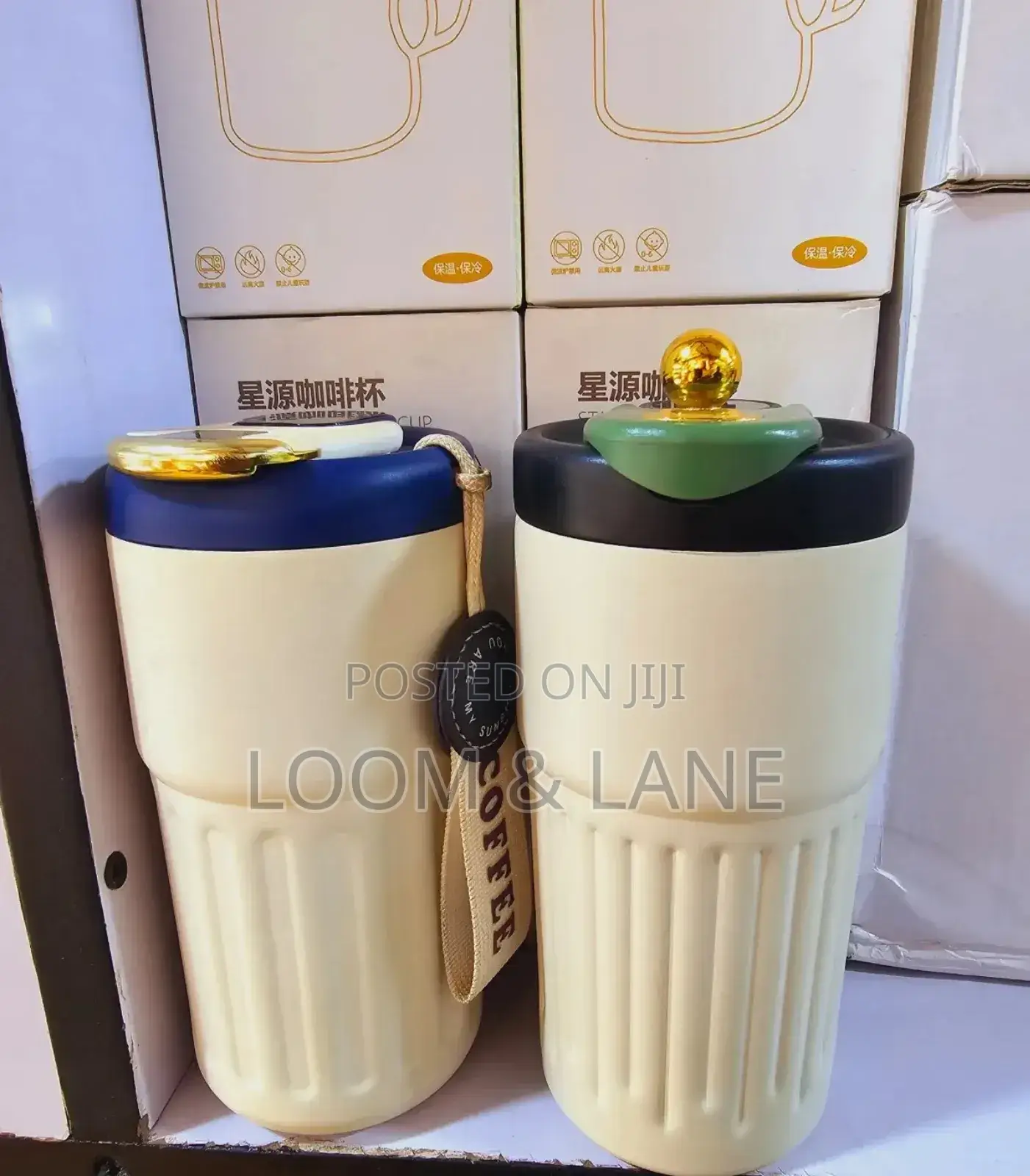 Stainless Steel Thermos Coffee Mug With Rubber Wrap