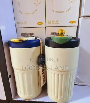 Stainless Steel Thermos Coffee Mug With Rubber Wrap
