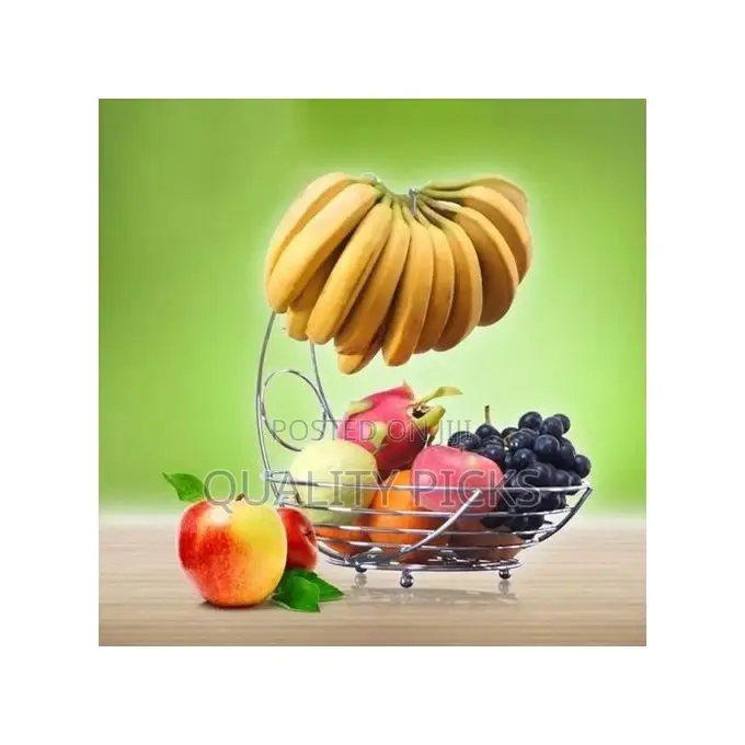Kitchen Fruit Basket Storage Rack Organizer -Silver.