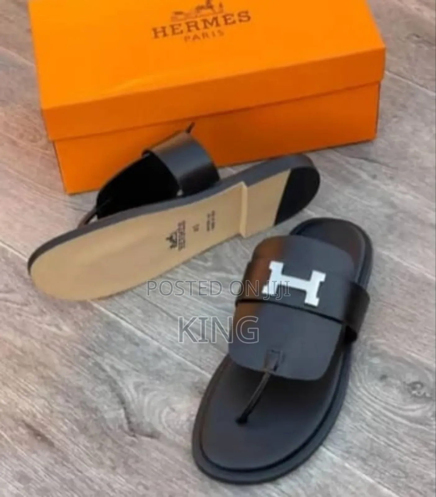 Hermes Galerie Sandals Black