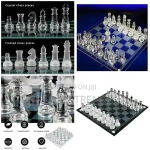 Traditional Glass Frosted Chess Boards Set