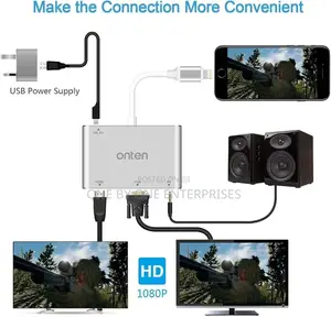 iPhone to Hdmi Vga HDMI Adapter, 1080P Digital AV Adapter