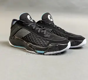 Original Air Jordan 38 Low Black Gamma Blue Basketball Shoes