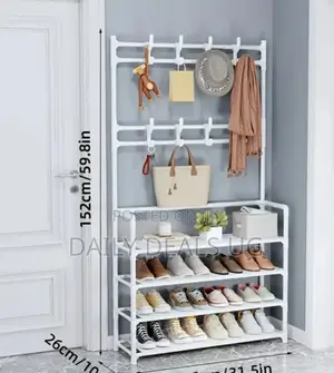 Metallic White Hat and Shoe Rack