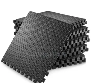 Interlocking New Black Gym Flooring 4pcs Mat