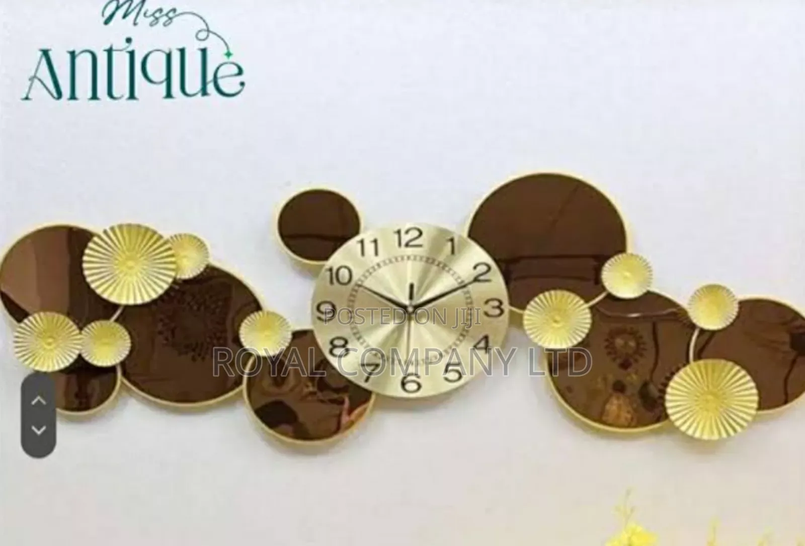 Golden Metallic Wall Clock /Unfading Clocks
