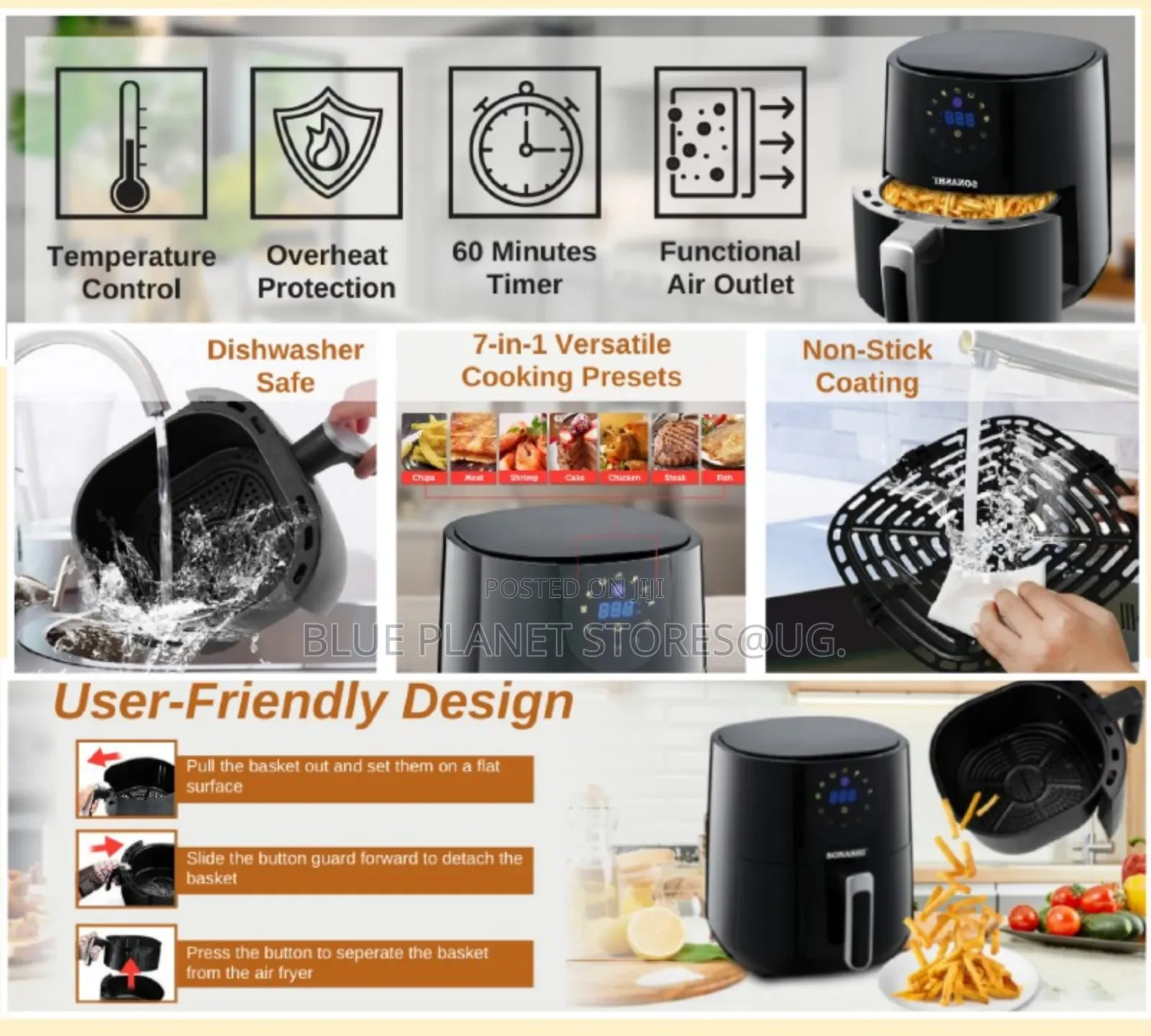 SONASHI 4.2L Digital Electric Airfryers \\ 1300w \\ SAF-420