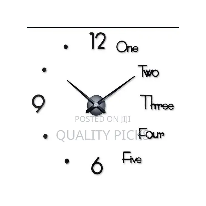 50*45CM 3D DIY Silent Sticker Wall Clock for Home