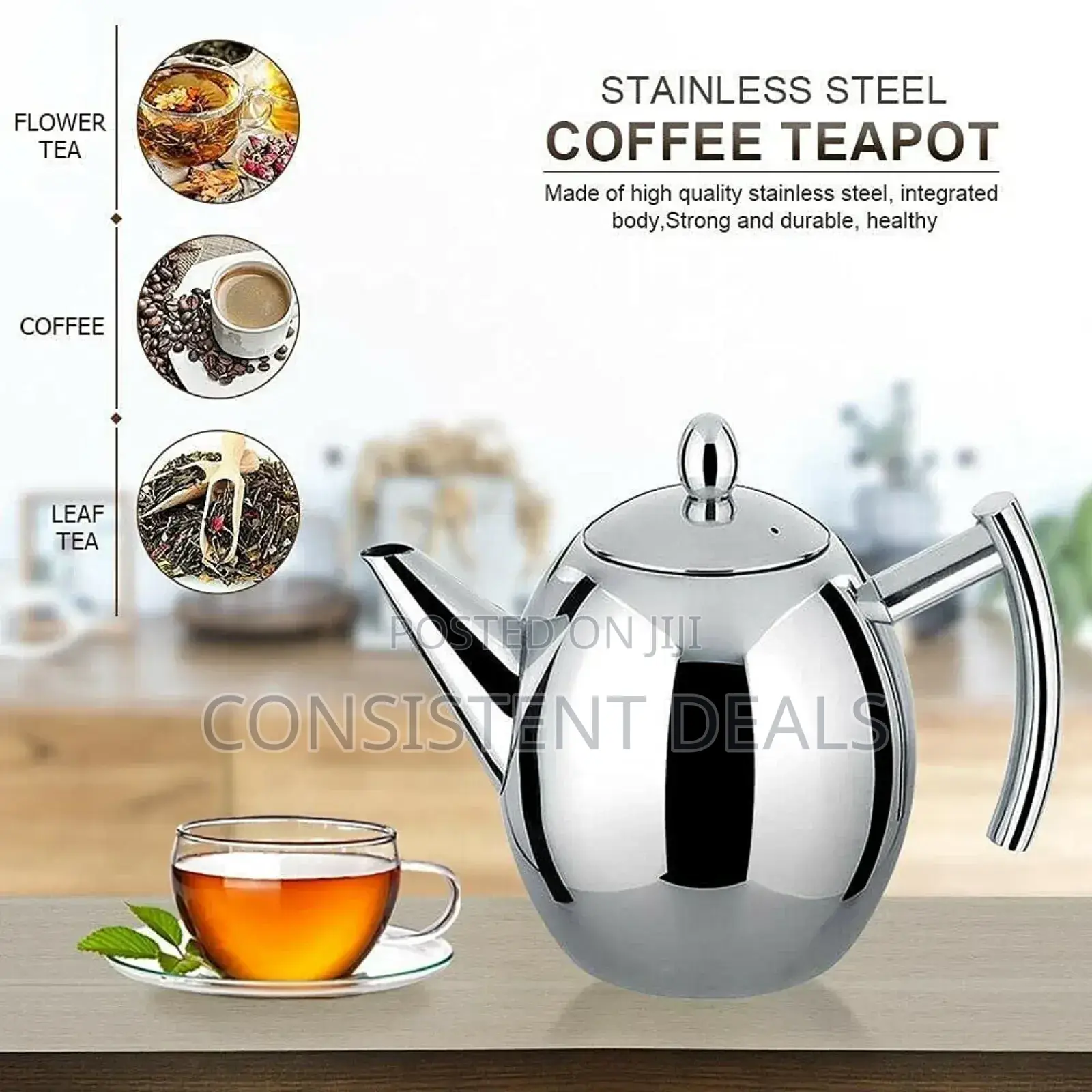 1L Stainless Steel Teapot