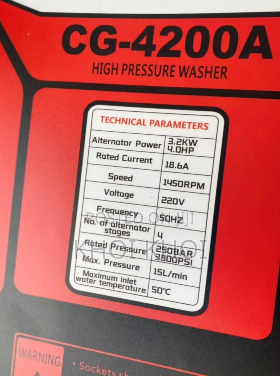 High Pressure Washer 3800PSI