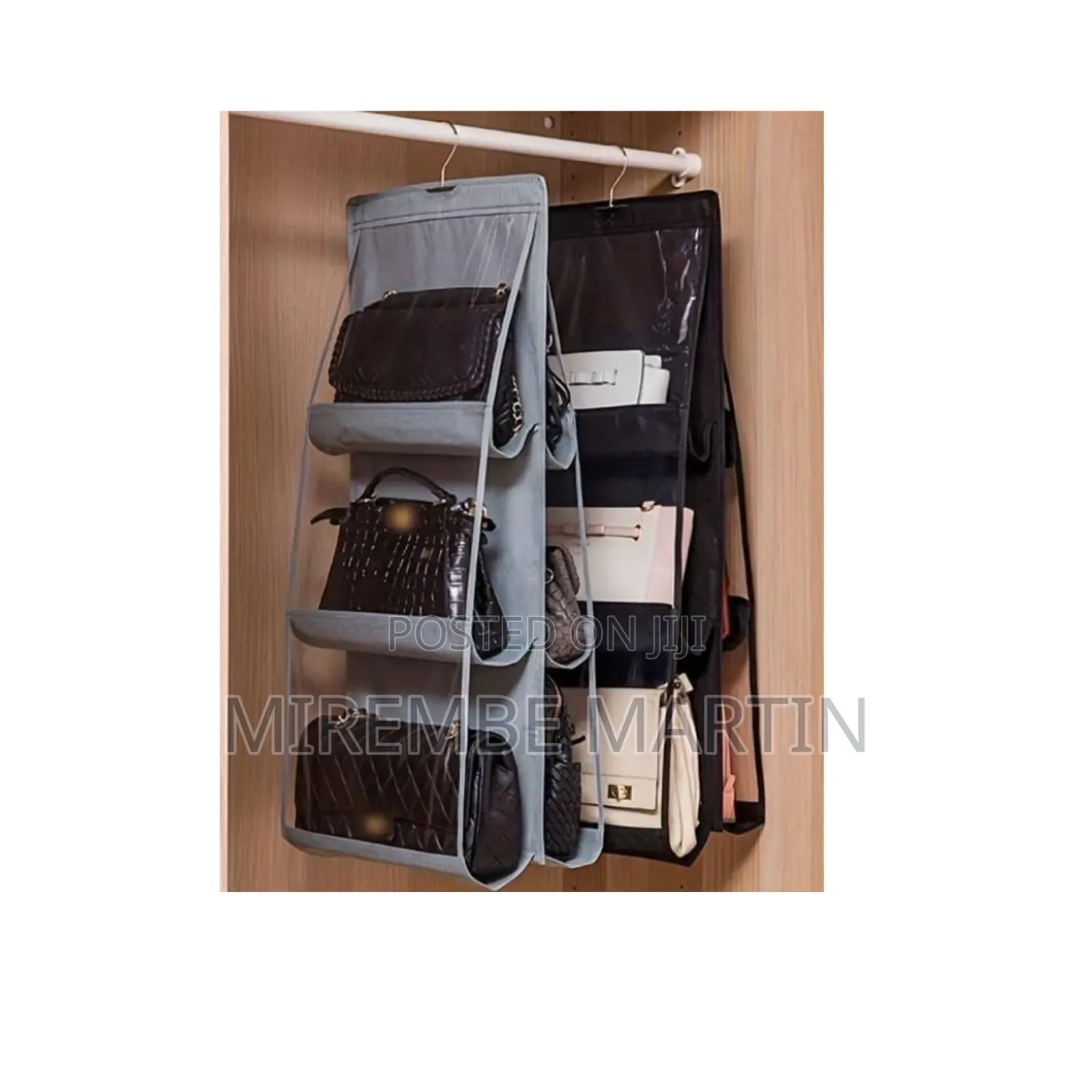 Wall Mounted Transparent Bag Organizer.