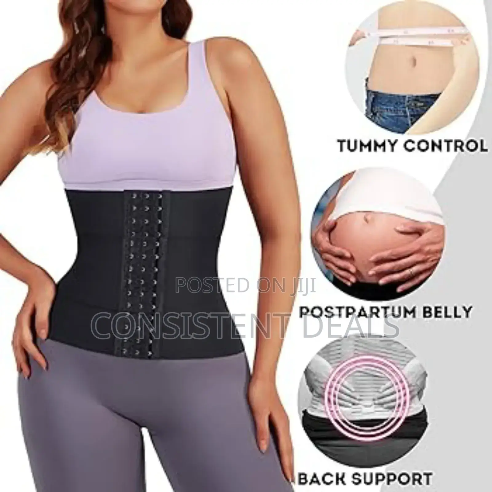 3 Button Navy Waist Trainer Trimmer Women Sweat Wrap
