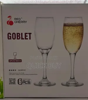 Classic Sparkling Red Cherry Wine Glasses 6pcs