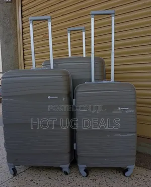 3pcs Set of Waterproof Rubber Travel Suitcase -Colour Varies
