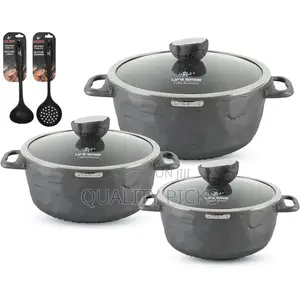 Life Smile 8 Pieces Cookware Set Induction Base Pot Set