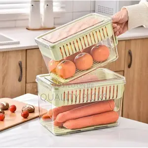 2 Pieces of Storage Bottles Plastic Kitchen Vegetable Box