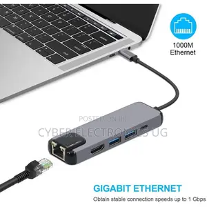 5 in 1 Type-C to Hdmi Rj45 USB 3.0 Adapter