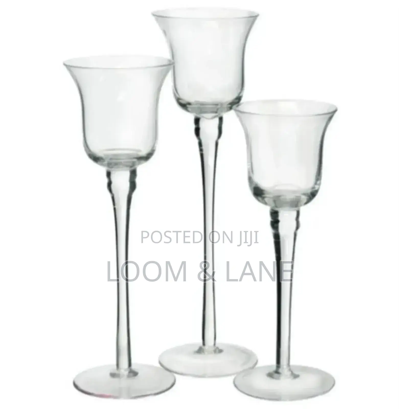 Crystal Long Stem Candle Light Holder Set(12pcs)