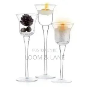 Crystal Long Stem Candle Light Holder Set(12pcs)