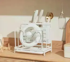 White Kitchen Utensils and Cuterly Rack