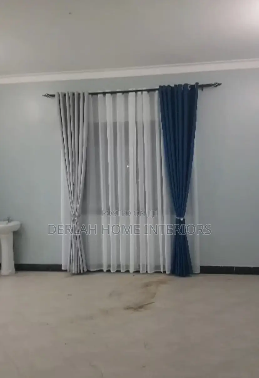 Blue and Grey Curtains Full Set With Defferent Colors