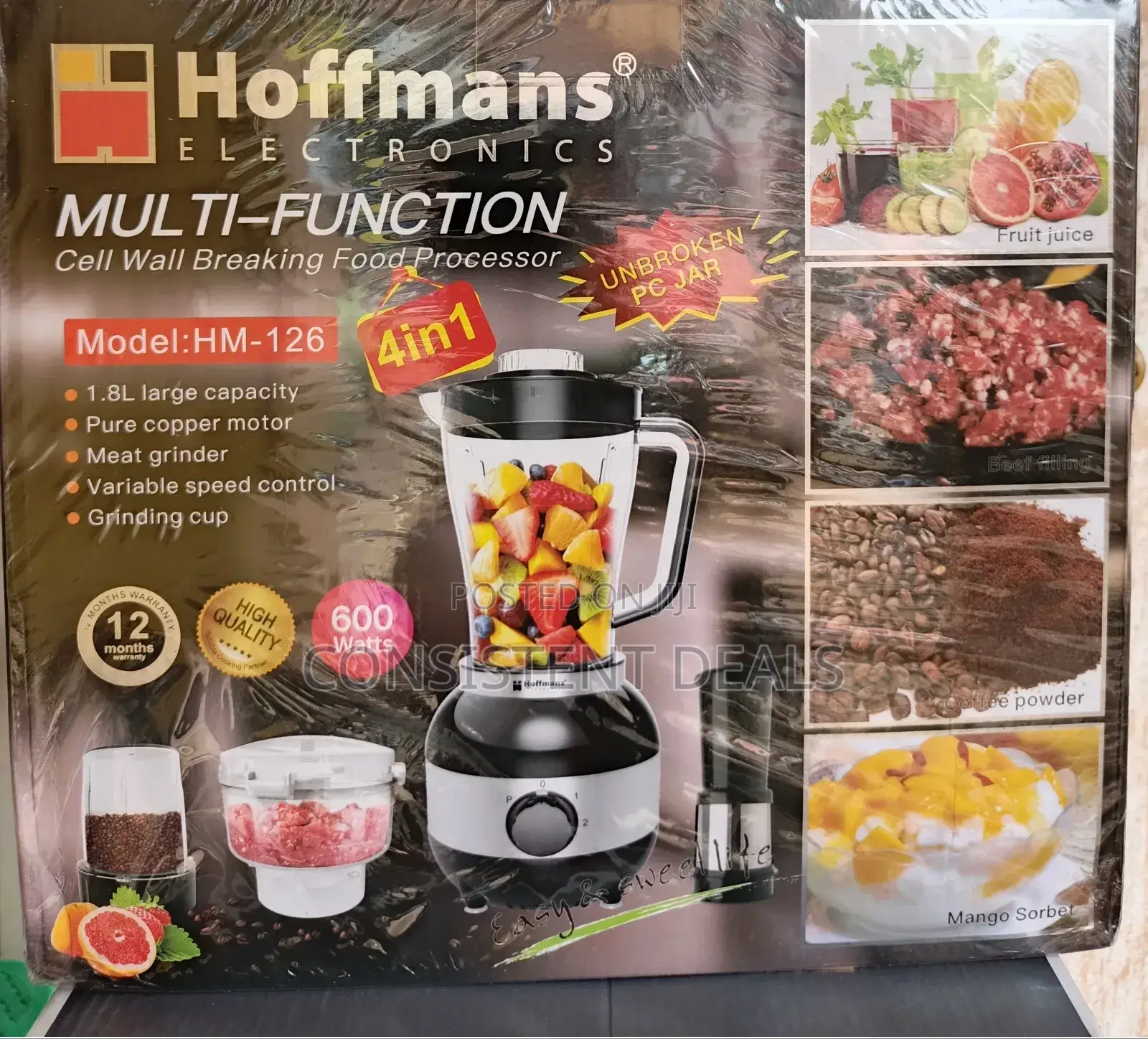 Hoffman 4in1 Multifunctional Blender Food Processor