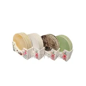 Drink Coasters With Holder for Coffee Table,Coaster Sets