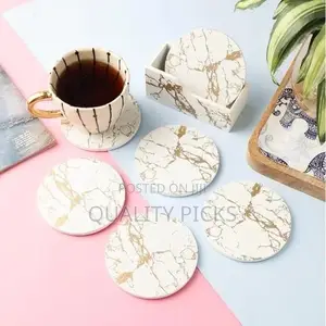 Drink Coasters With Holder for Coffee Table,Coaster Sets