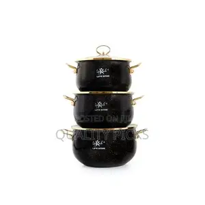 Life Smile 6 Pieces of Granite Non-Stick Serving/Saucepans