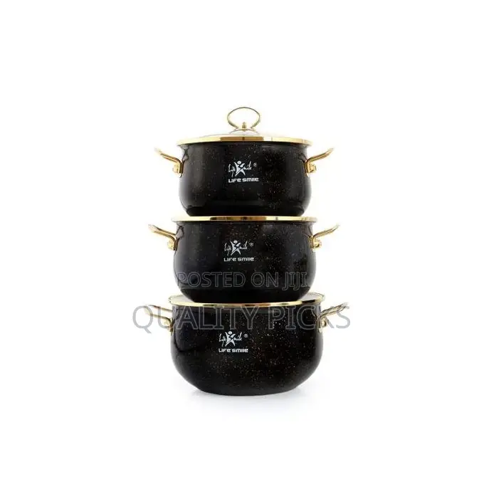 Life Smile 6 Pieces of Granite Non-Stick Serving/Saucepans