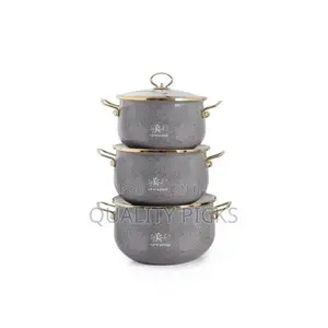 Life Smile 6 Pieces of Granite Non-Stick Serving/Saucepans