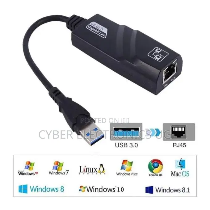 USB 3.0 High Speed Ethernet Network Adapter-Black