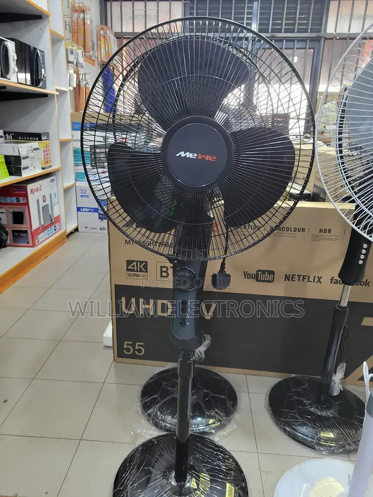 16inch Black Mewe Stand Fan With Speed Switch
