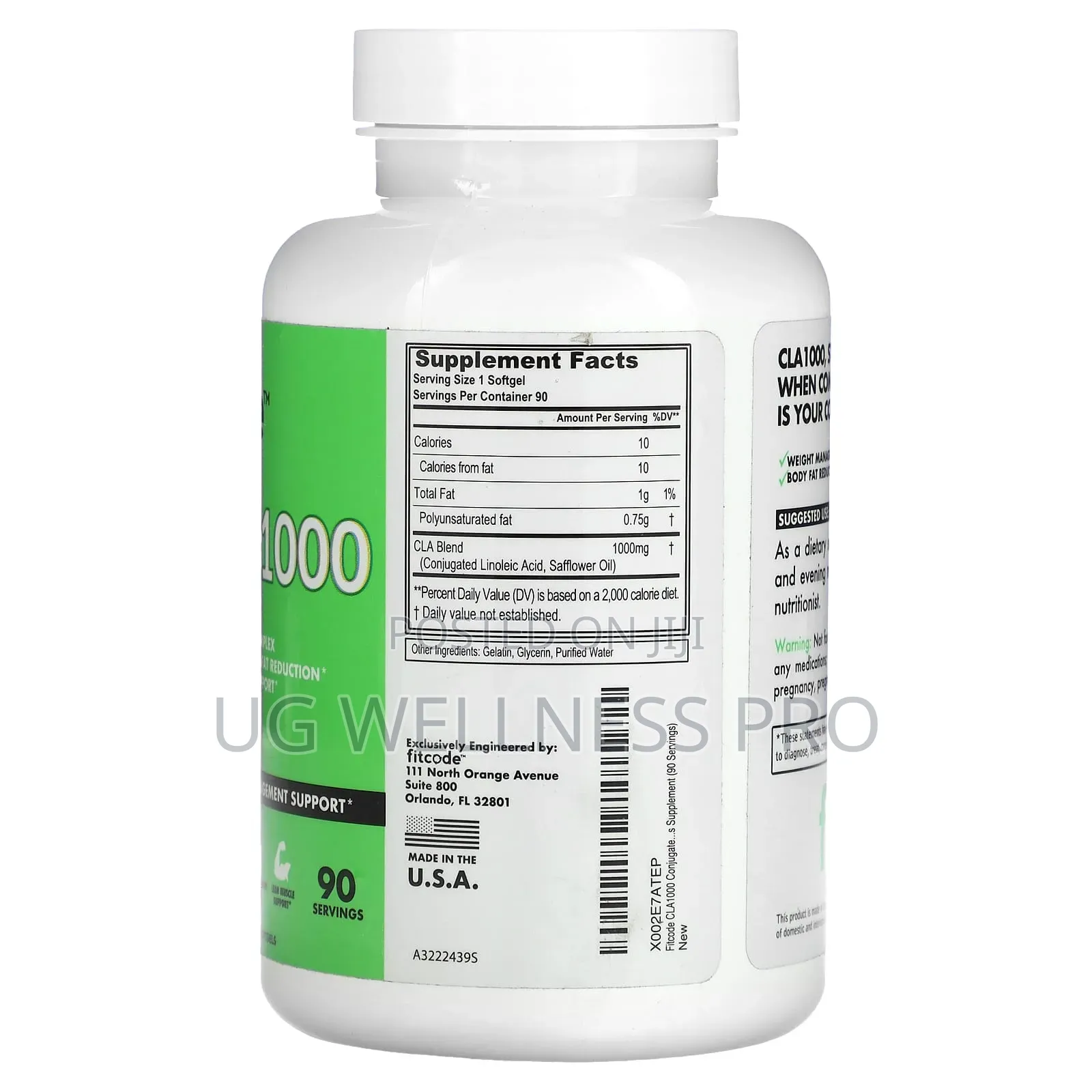 Fitcode, CLA1000, 1,000 Mg, 90 Softgels Weight Management