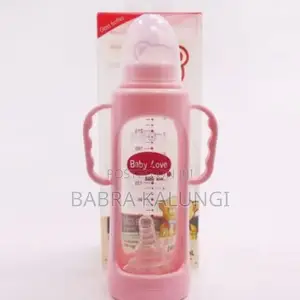 280ml Milk Glass Baby Feeding Bottle – Pink