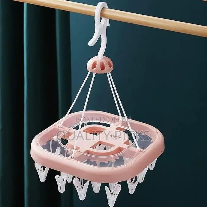 20 Clips Pegs Square Laundry Clothes Hanger