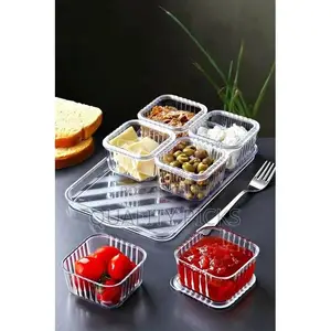 1 Serving Tray 6 Bowls With Lid Fruit Plate Serving Bowl