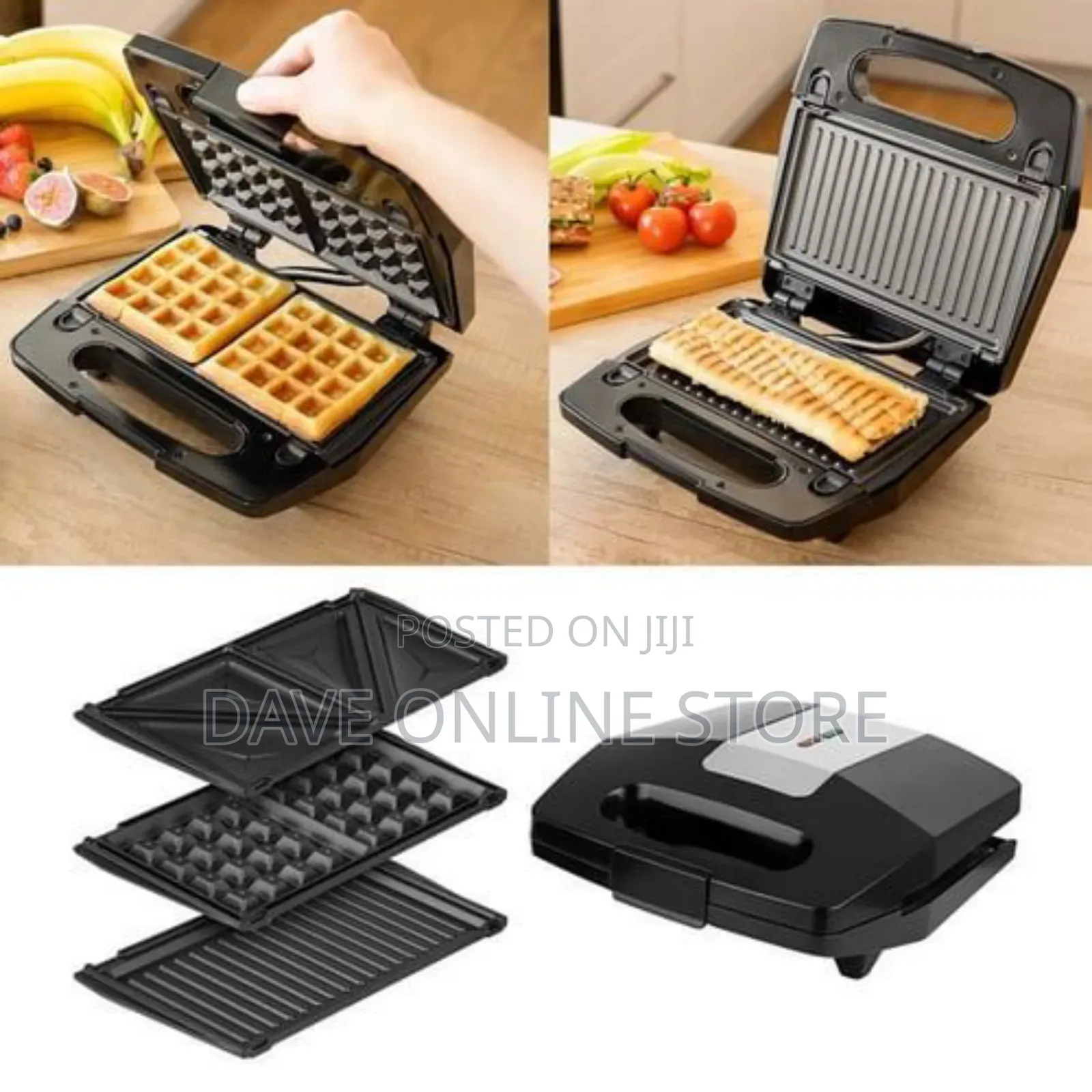 3 in 1 Waffle Maker Sandwich Machine Barbecue Baking Pan