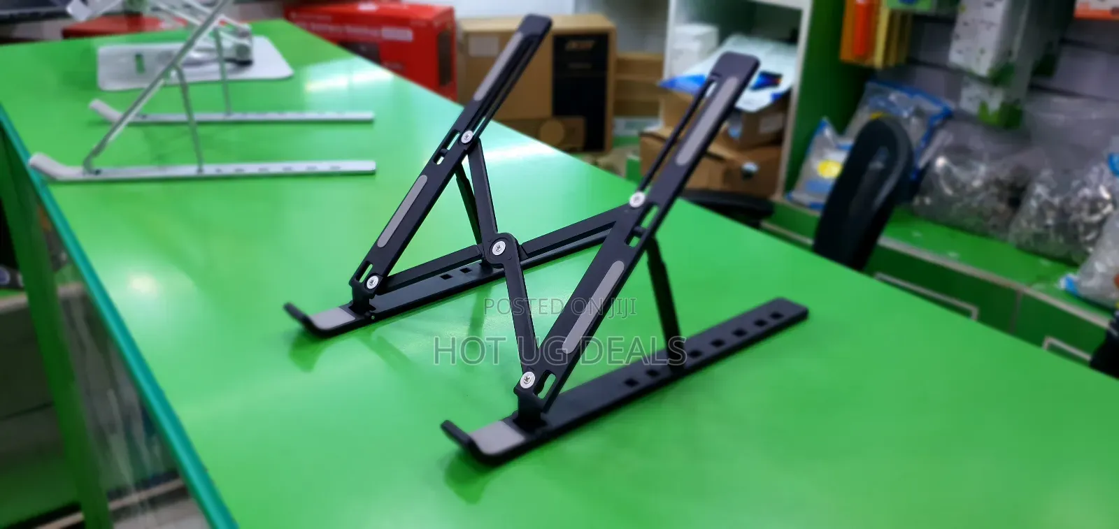 Metallic Folding Laptop Stand _ Silver