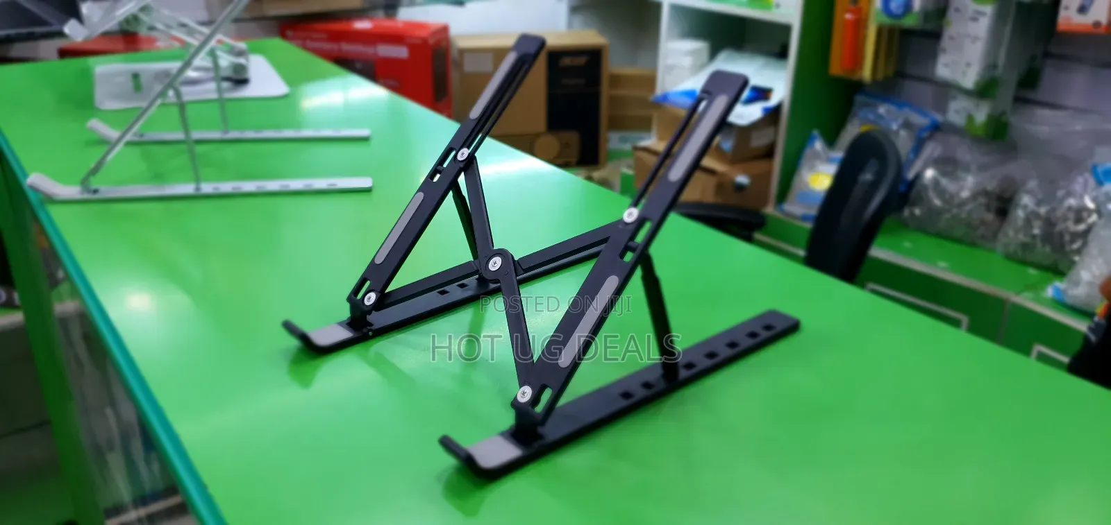 Metallic Folding Laptop Stand _ Silver