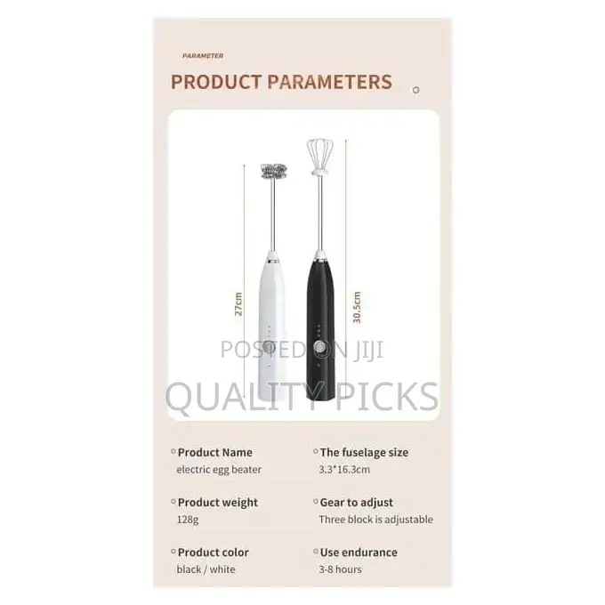 Rechargeable Electric Plastic Handle Handheld Egg Beater