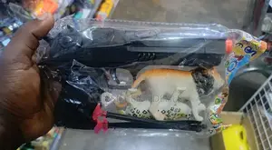 Kids Plastic Pistol Toy Gun With Animal Dolls
