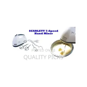 Scarlett 7-Speed Electric Hand Mixer, Egg Beater,White.
